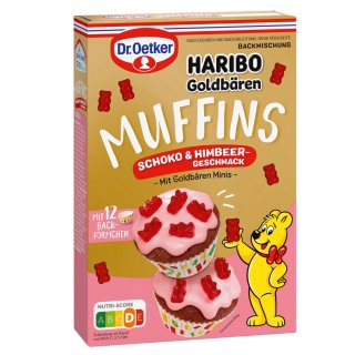 Dr. Oetker Haribo Goldbären Muffins Schoko & Himbeer (469g Packung)