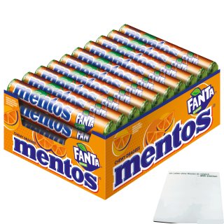 Mentos Fanta Kaudragees mit Orangengeschmack 40er Pack (40x37,5 Rolle) + usy Block