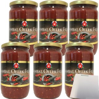 Lucky Label Sambal Oelek 6er Pack (6x720g Glas) + usy Block