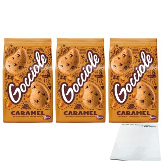 Pavesi Gocciole Caramel Kekse 3er Pack (3x300g Beutel) + usy Block