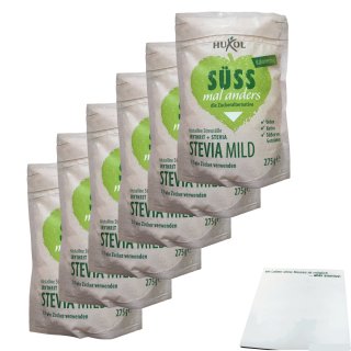 Huxol Erythrit + Stevia 6er Pack (6x275g Packung) + usy Block