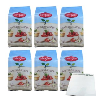 Van Gilse Basterdsuiker Witte, Zucker zum backen von Kuchen 6er Pack (6x600g Packung) + usy Block