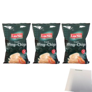 Lien Ying Ming-Chips Krupuk 3er Pack (3x75g Packung) + usy Block