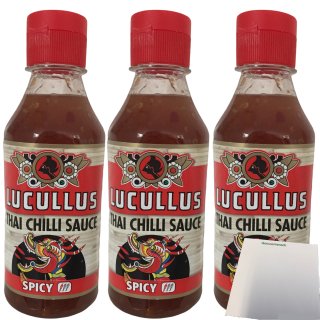 Lucullus Thai Chilli Sauce 3er pack (3x250ml Flasche) + usy Block