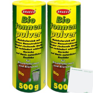 Braeco Biotonnen Pulver 2er Pack (2x500g Streudose) + usy Block
