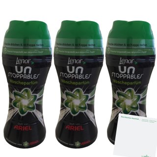 Lenor Wäscheparfüm Unstoppables 3er Pack (3x210g Flasche) + usy Block