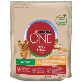 Purina One Dog Mini Active Huhn&Reis (800g Packung)