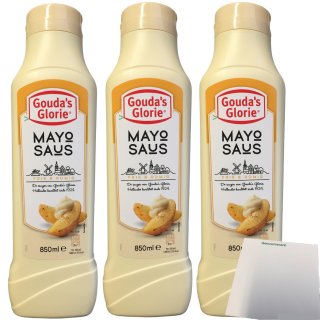 Goudas Glorie Mayosaus Fris & Romig 3er Pack (3x850ml Flasche) + usy Block