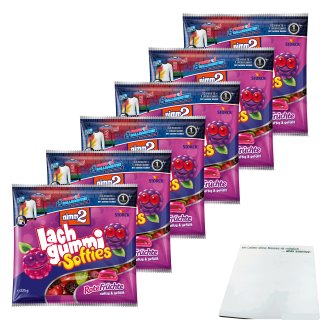 nimm2 Lachgummi Softies Rote Früchte 6er Pack (6x225g Packung) + usy Block