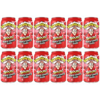 Warheads Black Cherry Sour Soda 12er Pack (12x355ml Dose)