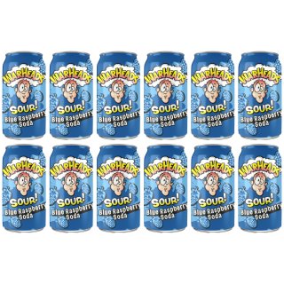 Warheads Blue Raspberry Sour Soda 12er Pack (12x355ml Dose)