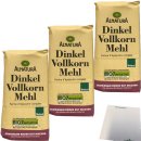 Alnatura Dinkel Volkorn Mehl 3er Pack (3x1kg Packung) + usy Block