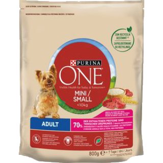 Purina One Dog Mini Adult Rind&Reis (800g Packung)