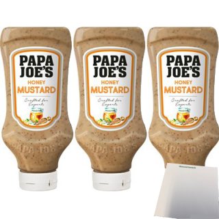 Papa Joes Honig Senf Sauce 3er Pack (3x300ml Flasche) + usy Block