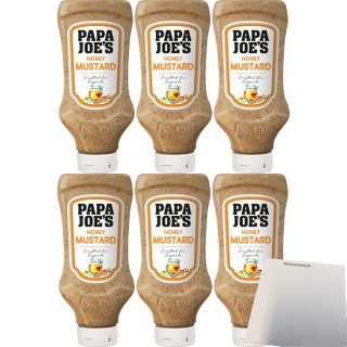 Papa Joes Honig Senf Sauce 6er Pack (6x300ml Flasche) + usy Block