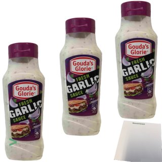 Goudas Glorie fresch Garlic Knoblauchsauce 3er Pack (3x650ml Flasche) + usy Block