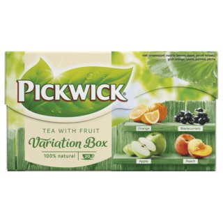Pickwick Tea with Fruit Variation Box (Orange, Blackcurrant, Apple, Peach, 20x1,5g)