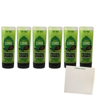 Original Source Zingy Lime Duschgel 6er Pack (6x250ml Flasche) + usy Block
