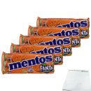 Mentos Fanta Kaudragees mit Orangengeschmack 3 Rollen 5er Pack (5x112,5g Packung) + usy Block