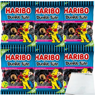 Haribo Dunkle Tüte 6er Pack (6x175g Packung) + usy Block