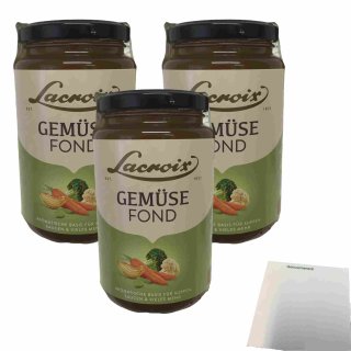 Lacroix Fond mit Gemüsearoma für Suppen und Soßen 3er Pack (3x400ml Glas) + usy Block