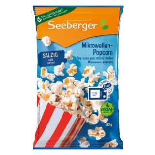 Seeberger Mikrowellen Popcorn gesalzen mit Seeberger Öl (90g Packung)
