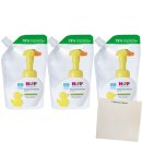 Hipp Babysanft Waschschaum Nachfüllbeute 3er Pack (3x250ml Packung) + usy Block