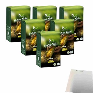 biozentrale Maismehl 6er Pack (6x 500g Packung) + usy Block