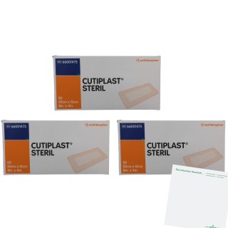 Smith&Nephew CUTIPLAST steriler Wundverband 3er Pack (3x50x 20x10cm) + usy Block