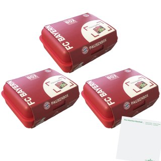 FC Bayern München Pausenbox 3er Pack (3x210g Dose) + usy Block