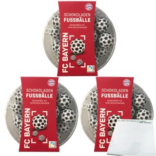 FC Bayern München Schokoladenfußbälle 3er Pack (3x125g Packung) + usy Block