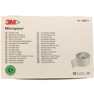 3M Micropore Vliespflaster weiß (12x 2,5cm x 9,1m Packung)