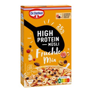 Dr. Oetker High Protein Müsli Früchte Mix (400g Packung)