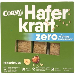 Corny Haferkraft Zero Haselnuss 1er Pack (4x35g Riegel)