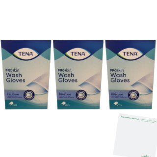 Tena Wash Glove Waschhandschuhe mit Folie 3er Pack (3x175 Stück) + usy Block