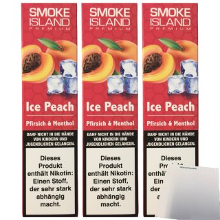 Smoke Island Ice Peach 3er Pack (3x600 Züge) + usy Block