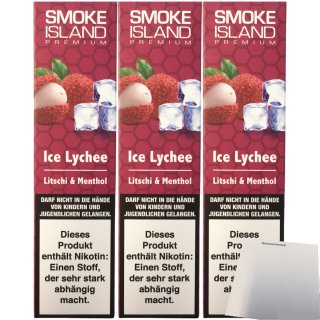Smoke Island Ice Lychee 3er Pack (3x600 Züge) + usy Block