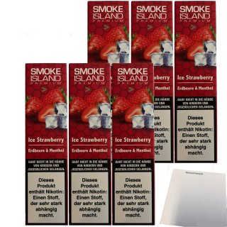 Smoke Island Ice Strawberry 6er Pack (6x600 Züge) + usy Block