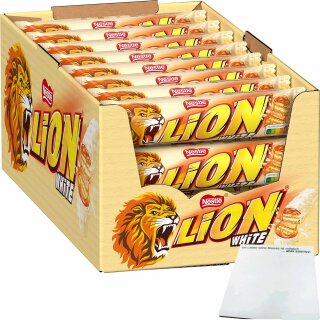 Nestle Lion White Schokoriegel 24er Pack (24x42g Pakung) + usy Block