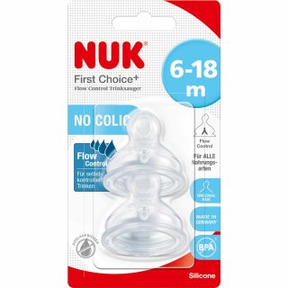 Nuk First Choice+ Trinksauger Flow Control 6-18 Monate (2Stk)