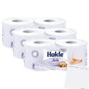 Hakle Lady 4-lagig, ohne Parfüm und Farbstoffe 3er Pack (3x 2 Rollen mit je 150 Blatt) + usy Block