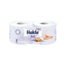 Hakle Lady 4-lagig, ohne Parfüm und Farbstoffe 3er Pack (3x 2 Rollen mit je 150 Blatt) + usy Block