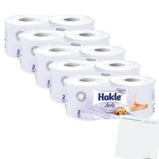 Hakle Lady 4-lagig, ohne Parfüm und Farbstoffe 5er Pack (5x 2 Rollen mit je 150 Blatt) + usy Block