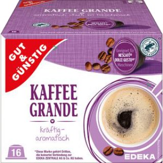 G&G Kaffee Grande Kaffeekapseln geeignet für Nescafe Dolce Gusto (1x16 Portionen)