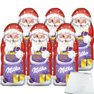 Milka Weihnachtsmann Alpenmilch Schokolade 6er Pack (6x175g) + usy Block
