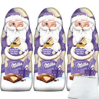 Milka Weihnachtsmann Kuhflecken Schokolade 3er Pack (3x100g) + usy Block