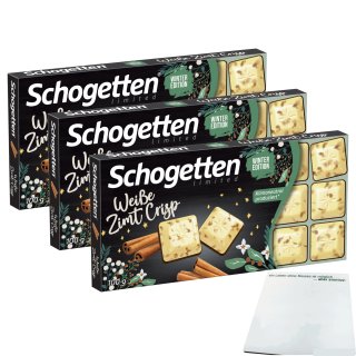 Schogetten weiße Zimt Crisp 3er Pack (3x100g Packung) + usy Block