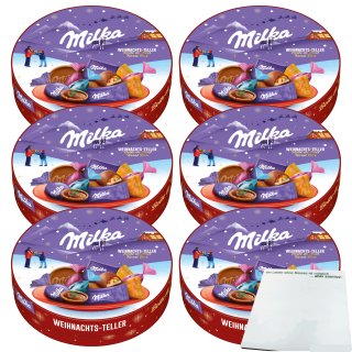 Milka Weihnachtsteller 6er Pack (6x202g Packung) + usy Block