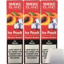 Smoke Island E-Shisha Ice Peach ohne Nikotin 3er Pack...