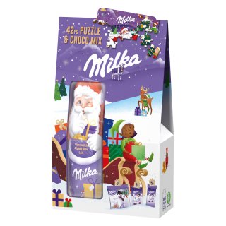 Milka Puzzle & Choco Mix Weihnachten (124g Packung) MHD 31.03.2023 Sonderpreis